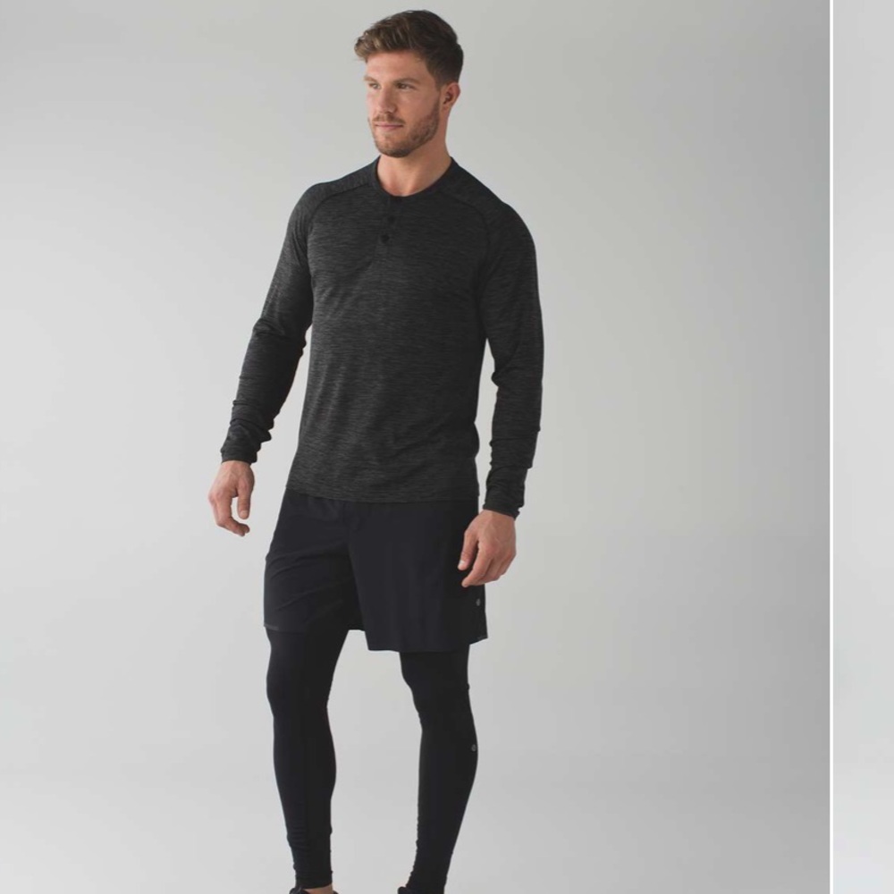 lululemon charcoal men’s Henley (long sleeve)